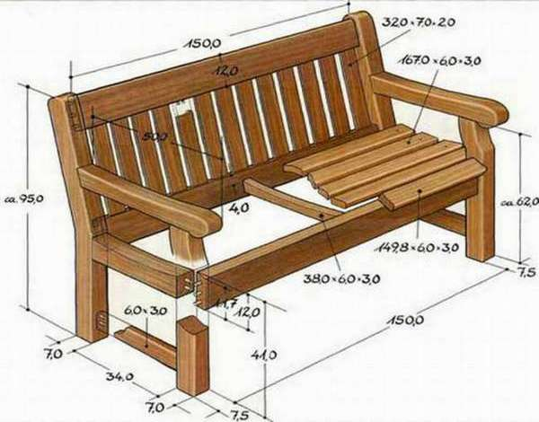 Садовые скамейки из дерева: как сделать своими руками, чертежи - Как .
