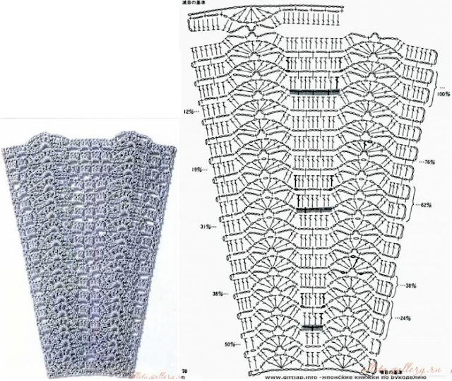 Крючок - узоры для вязаной юбки: большая подборка схем