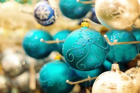 Красивые елочные шары Новогодние обои Новый год фон на рабочий стол Синий.....
